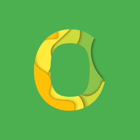 Letter O design template element. Material design Character O , icon and sign. Zero symbol.のイラスト素材