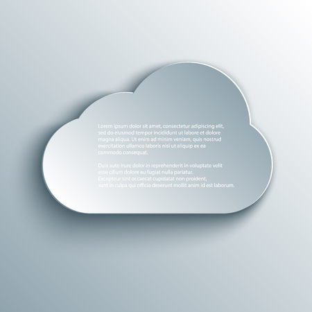 cloud design element in 3d, paper and origami style.のイラスト素材