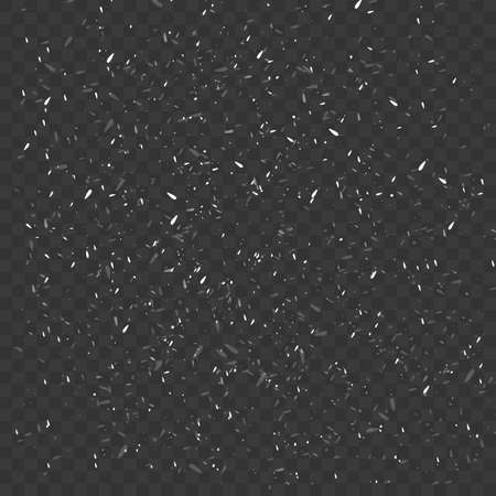 Realistic falling snowflakes. Isolated on transparent background. Vector illustration, eps 10.のイラスト素材