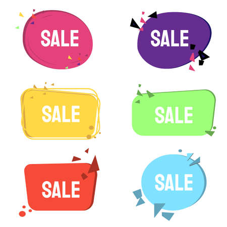 Sale banner. Bright and retro style. Cartoon vector illustration.のイラスト素材
