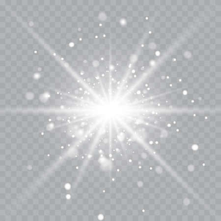 Glowing light effect on transparent background.のイラスト素材
