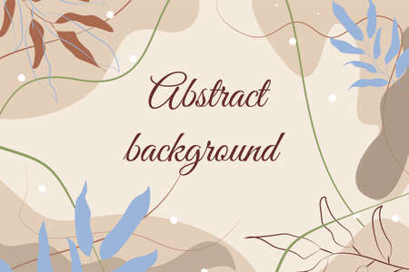 Abstract geometric seamless with plants.Abstract background. Modern abstract designのイラスト素材