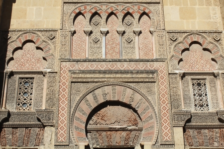 Detail of the decoration of one of the many doors that can be found in the mosque of Cordoba - Spainの写真素材