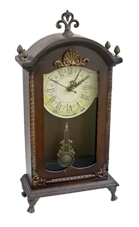 Antique clock isolatedの写真素材