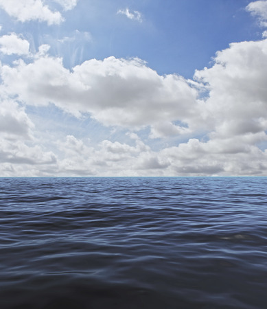 Sky with clouds over the ocean の写真素材