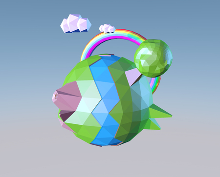 Low poly planetの写真素材