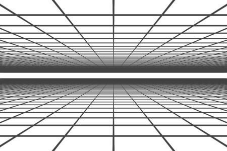 3D illustration - Abstract black grid on white background