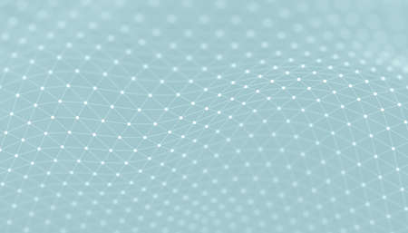 Modern abstract geometric background of a dotted interconnected wavy mesh pattern