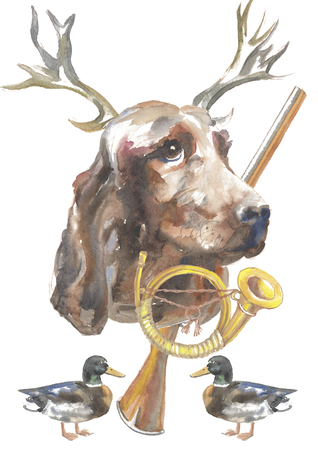 The Irish Setter, hunter dogs card designs, editableの写真素材
