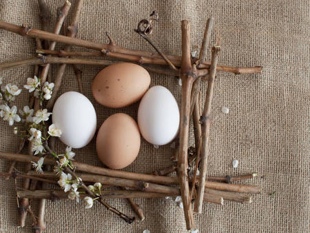 Easter eggs in a beautiful frame 