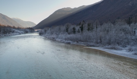 River in mountainsの写真素材