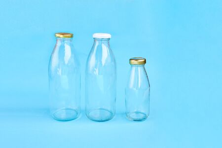 Reusable glass water bottle. Sustainable lifestyle. Eco friendly concept.の写真素材