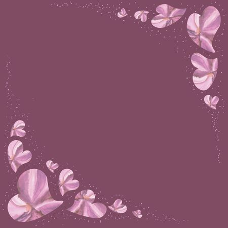illustration valentines day copy space celebrate 14 february pink purple backgroundの写真素材