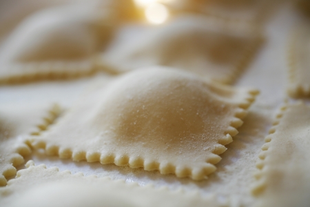 Italian ravioli in natural lightの写真素材