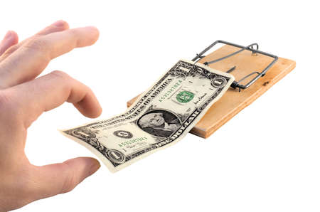 Mousetrap with a 100 american dollars as a bait