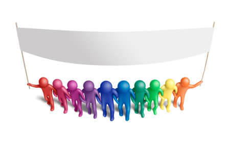 Multicolored  plasticine human figures demonstrationの写真素材