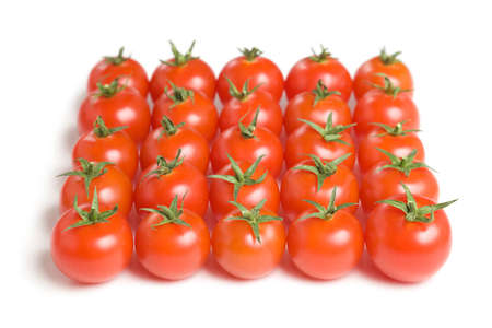 Group of tomatoes on a white background