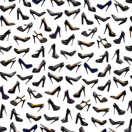 Black female shoes backgroundの写真素材