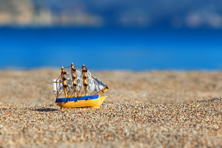 Souvenir sailing vessel on a beach