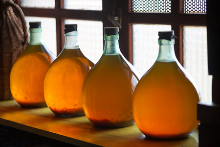 Carboys with hand made liqueur