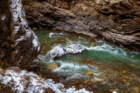 Cold creek in Caucasus mountainsの写真素材