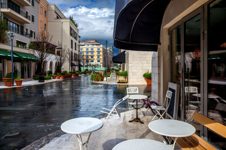 a fragment of upmarket block Porto Montenegro.Montenegro.のeditorial素材