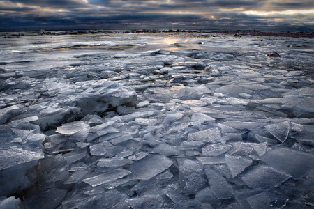 The winter ice landscape in a Russia
