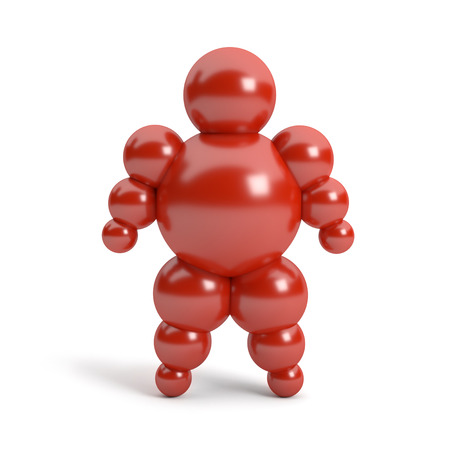 3D abstract  Ballman character  on a white backgroundの写真素材