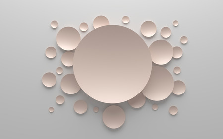 3D  beige colored abstract composition on a gray backgroundの写真素材