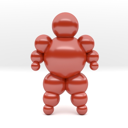 3D abstract  Ballman character  on a white backgroundの写真素材