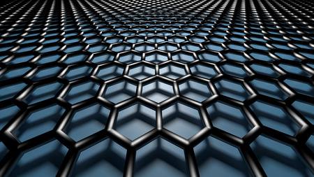 3D blue color abstract cellular lattice background
