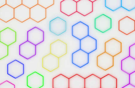 3D generated colorful honeycomb illustration as a background