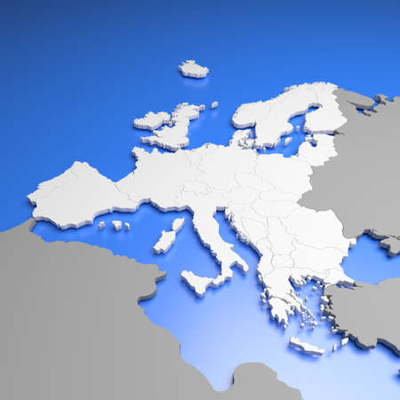 3D illustration of european countries mapの写真素材
