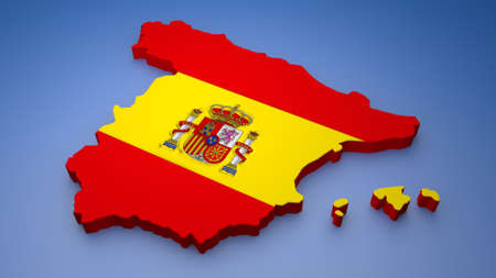 3D illustration of Spain mapの写真素材