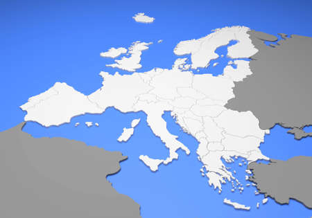 3D illustration of european countries mapの写真素材