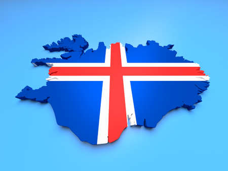 3D illustration of Island mapの写真素材