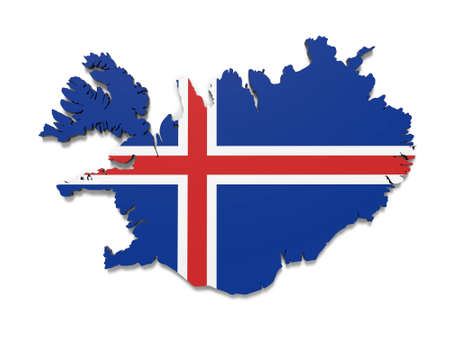 3D illustration of Island mapの写真素材