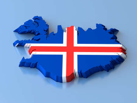 3D illustration of Island mapの写真素材