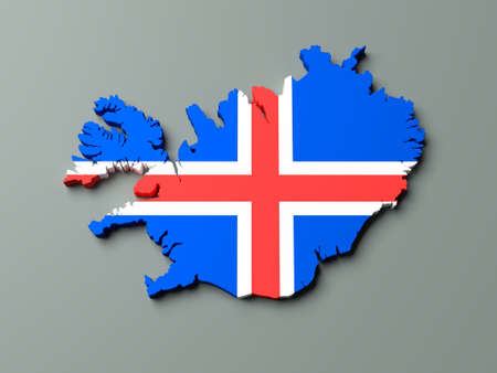 3D illustration of Island mapの写真素材