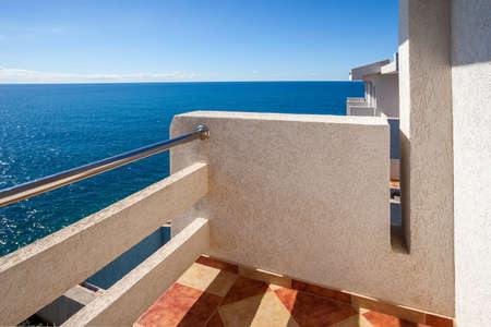 Terrace with a sea viewの写真素材