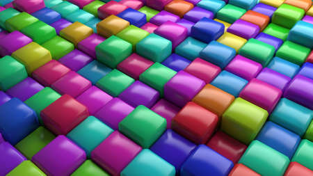 3D abstract background  made of cubic fragments