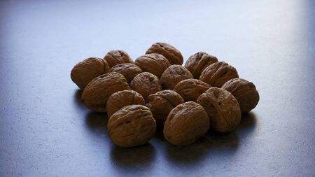 a group of walnuts on the table