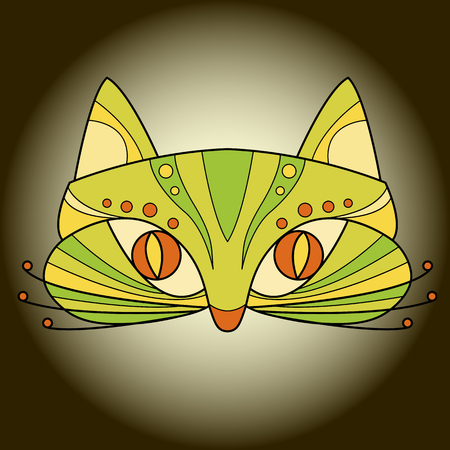 Cat head - vector sign illustration. Cat animal symbol. Cat head vector concept illustration. Feline illustration. Design element.のイラスト素材
