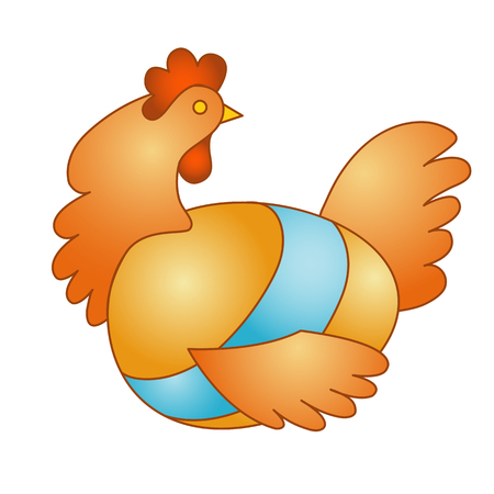 Easter egg chickenのイラスト素材
