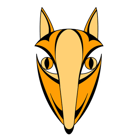 fox head face mask symmetrical vector illustrationのイラスト素材