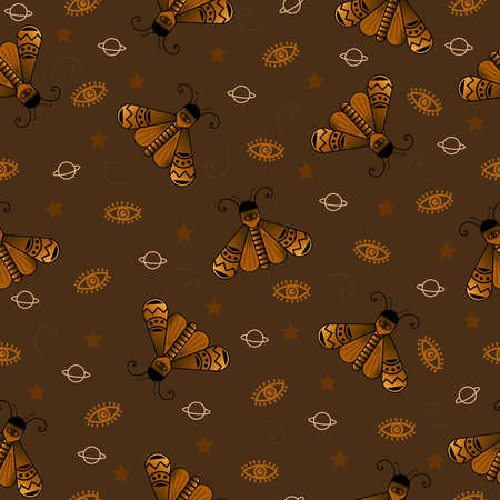 Vector Seamless Pattern with insectsの写真素材