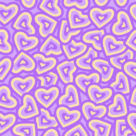 Doodle hearts, Vector Hearts seamless Pattern, Valentine day