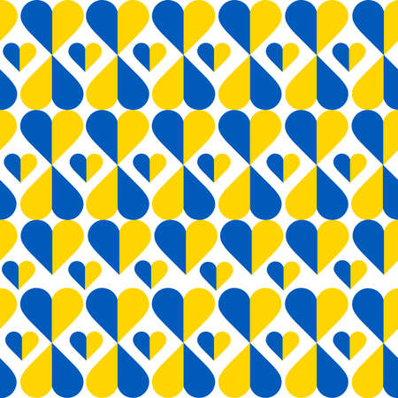 Seamless Pattern with Doodle hearts, Doodle heart, Valentine day, Save Ukraine, No warの写真素材