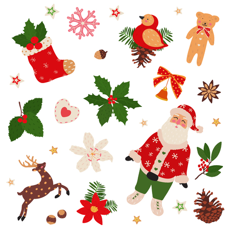 Merry Christmas and Happy New Yearのイラスト素材