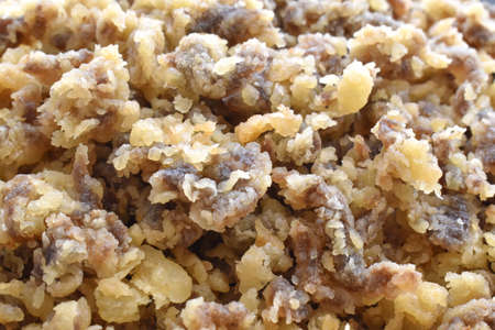 Crispy shredded beef texture background.の写真素材
